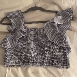 Super down gingham top